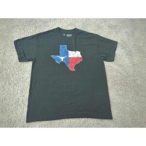 Texas Longhorns‎ T Shirt Mens L Texas Flag NCAA Longhorn Apparel Black